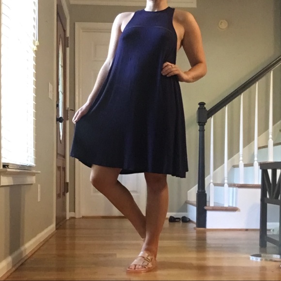 Julie Billiart Mini Navy Blue Dress - Picture 4 of 12